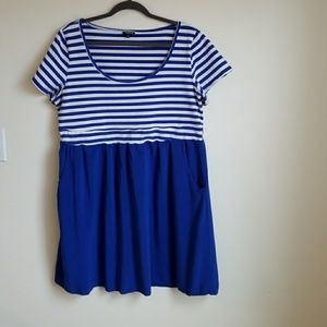 Blue and white  Stripe torrid dress